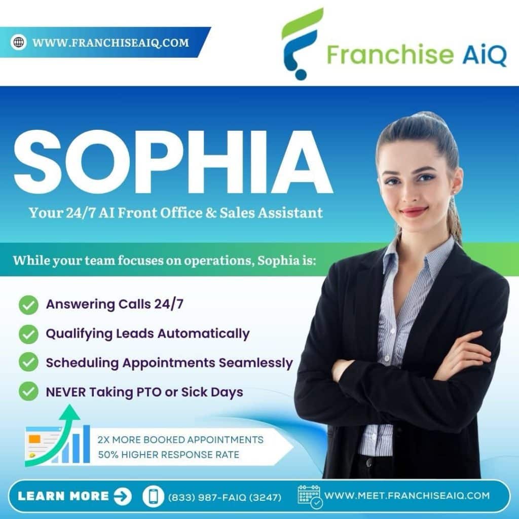 Picture of Sophia, the AI voice and SDR assistant for Franchise AiQ™